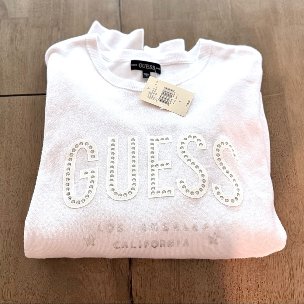 Guess Estele White Sweater, NWT Size Large - Picture 3 of 5